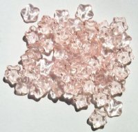 50 4x10mm Transparent Pink Cupped Flower Beads